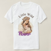 T-shirt Fleur sauvage de Baby shower de Boho pourpre (Design devant)