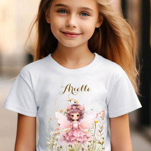 T-shirt Fleur sauvage de fantaisie fée pastel 