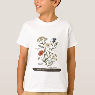 T-shirt Fleur Sauvage Drôle pour Enfants "Enfant Sauvage L