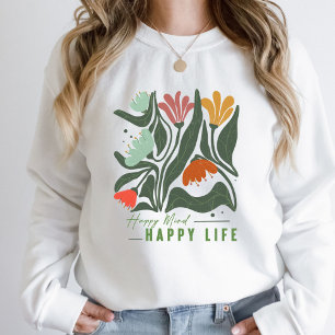 T-shirt fleur sauvage Happy Mind Happy Life