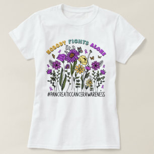T-shirt Fleur sauvage Personne ne combat seul le cancer du