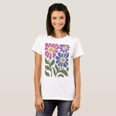 T-shirt Fleur sauvage subtil Bisexual Pride Bi drapeau (Devant entier)