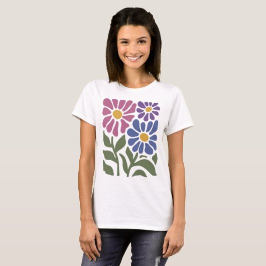T-shirt Fleur sauvage subtil Bisexual Pride Bi drapeau (Devant entier)