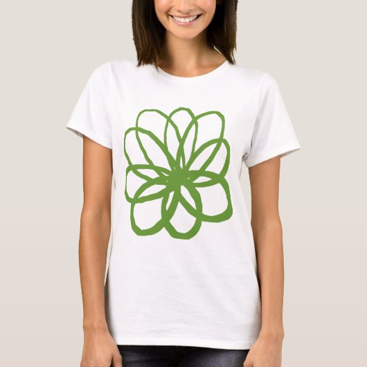 T-shirt Fleur spontanée - Avocado Green (Devant)