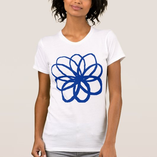 T-shirt Fleur spontanée - bleu marine (Devant)
