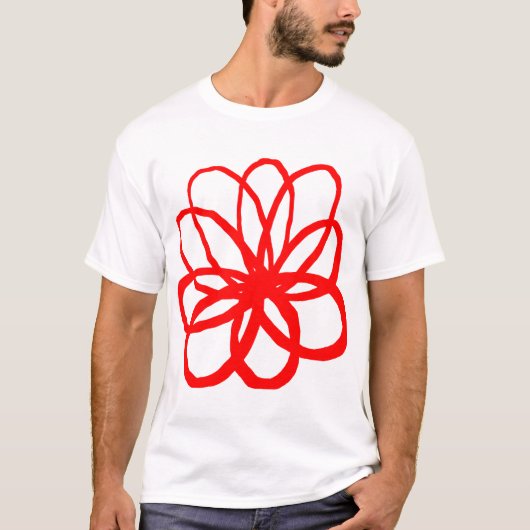 T-shirt Fleur spontanée - Rouge (Devant)