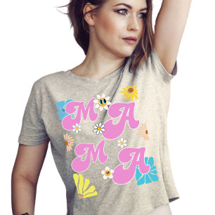T-shirt Fleur super Fête des mères de maman