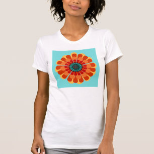 T-shirt Fleur Terracotta & Teal