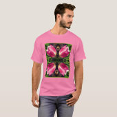 T-shirt Fleur Tulipe Rose Au Soleil Abstrait (Devant entier)