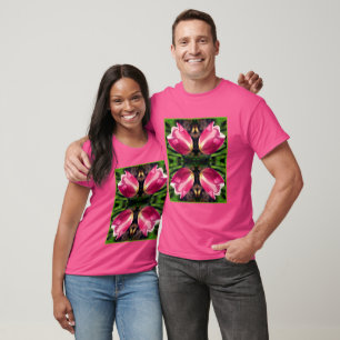 T-shirt Fleur Tulipe Rose Au Soleil Abstrait
