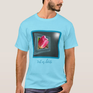 T-shirt Fleur Tulipe Rose Sortie De Cadre Personnalisé