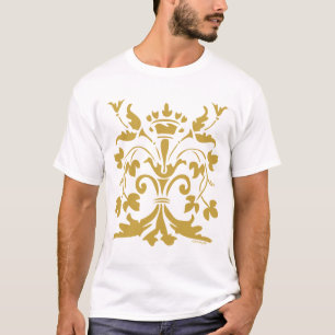T-shirt Fleur unique de lis Queen (or antique)