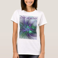 Fleur vert violet Art Abstrait moderne Fractal