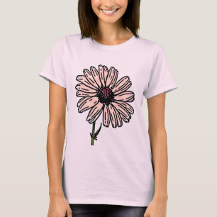 T-shirt Fleur Vintage Dusty Rose Daisy