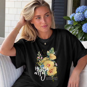 T-shirt Fleur Vintage Humanité Amour Compassion Botanique