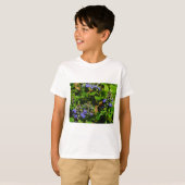 T-shirt Fleur violette et abeille boursouflante (Devant entier)