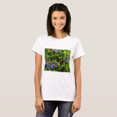 T-shirt Fleur violette et abeille boursouflante (Devant entier)