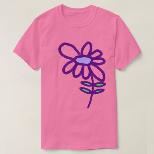 T-shirt Fleur Violette Funky (Design devant)