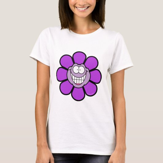 T-shirt Fleur Violette Heureuse (Devant)