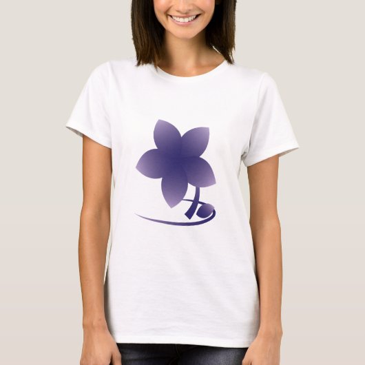 T-shirt Fleur violette - nb (Devant)