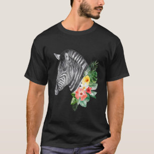 T-shirt Fleur Zèbre Sauvage Tête Animal Esprit Costume Wil