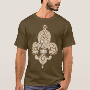 T-shirt Fleurdelis luxe perle et or ornement