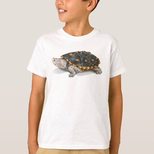 T-shirt fleuri de terrapin de dos en forme de (Devant)