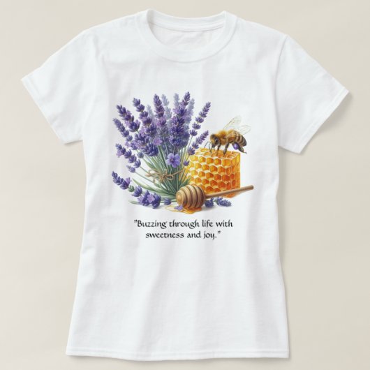 T-shirt fleuri et sucré / Miel de lavande / Bee (Design devant)