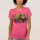 T-shirt fleuri (Fuchsia) Osez toujours rêver (Devant)