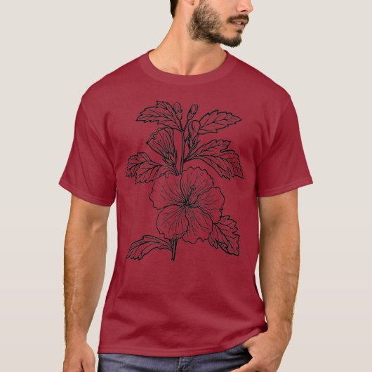 T-shirt Fleuriste Graphique Hibiscus (Devant)