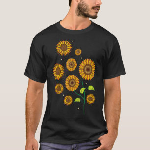 T-shirt Fleuriste Hippie Fleuriste Vintage Jaune Soleil F