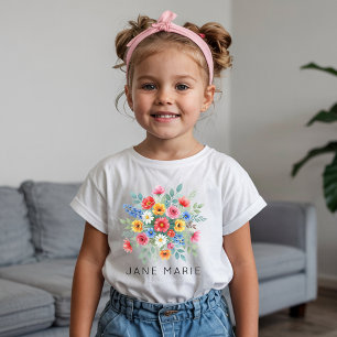 T-Shirt Fleuriste Nom personnalisé Fille de la fête d'an