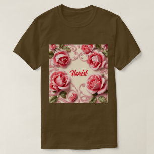 T-shirt fleuriste rose Art Nouveau