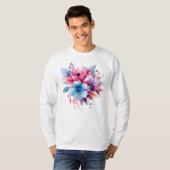 T-shirt Fleurs à l'aquarelle conception florale (Devant entier)