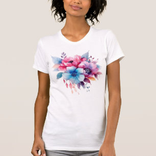 T-shirt Fleurs à l'aquarelle conception florale