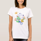 T-shirt Fleurs Abstraites et soleil (Devant)