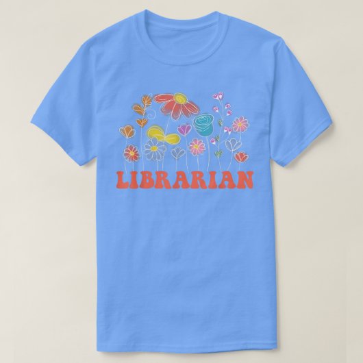 T-shirt Fleurs Aimer Bibliothécaire Appréciation Retour À (Design devant)