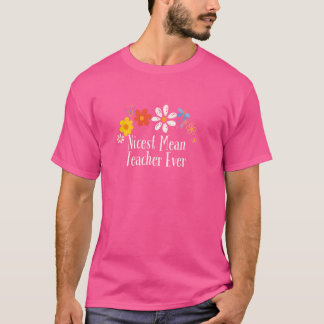 T-shirt Fleurs amusantes Graphisme Meilleur Enseignant Moy