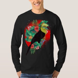 T-shirt Fleurs Animaux tropicaux Forêt tropicale Oiseau Fl