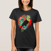 T-shirt Fleurs Animaux tropicaux Forêt tropicale Oiseau Fl (Devant)