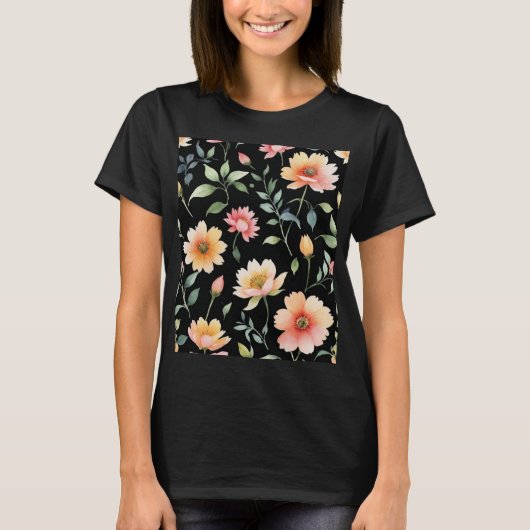 T-shirt Fleurs Aquarelle (Devant)