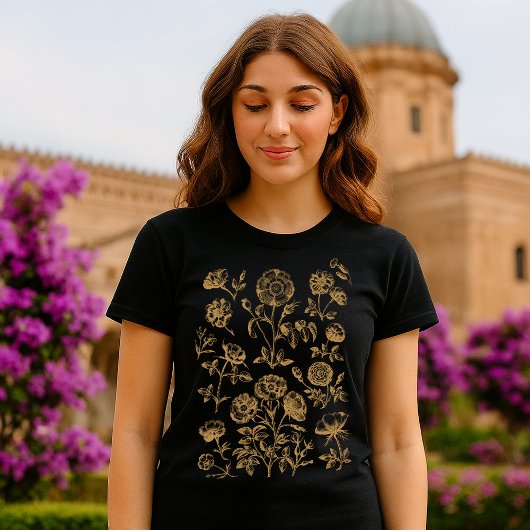 T-shirt Fleurs Art Botanique Antique