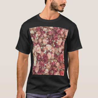 T-shirt Fleurs artificielles, belle arrière - plan en tiss