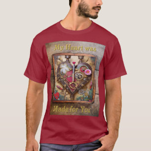 T-shirt Fleurs au rouge à lèvres Cœur Série Steampunk