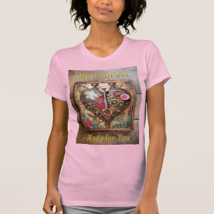 T-shirt Fleurs au rouge à lèvres Coeur Série Steampunk