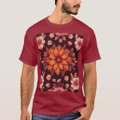 T-shirt Fleurs Automnes Maroon (Devant)