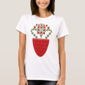 T-shirt Fleurs Aux Fruits De Fraise Dans Le Vase (Devant)