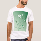 T-shirt Fleurs Blanches Et Vertes (Devant)