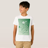 T-shirt Fleurs Blanches Et Vertes (Devant entier)