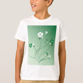 T-shirt Fleurs Blanches Et Vertes (Devant)